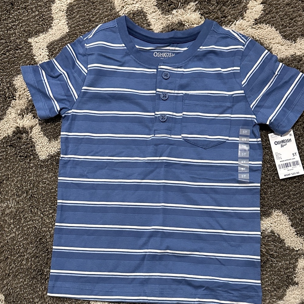 OshKosh B'gosh Navy Striped Short Sleeve Tee